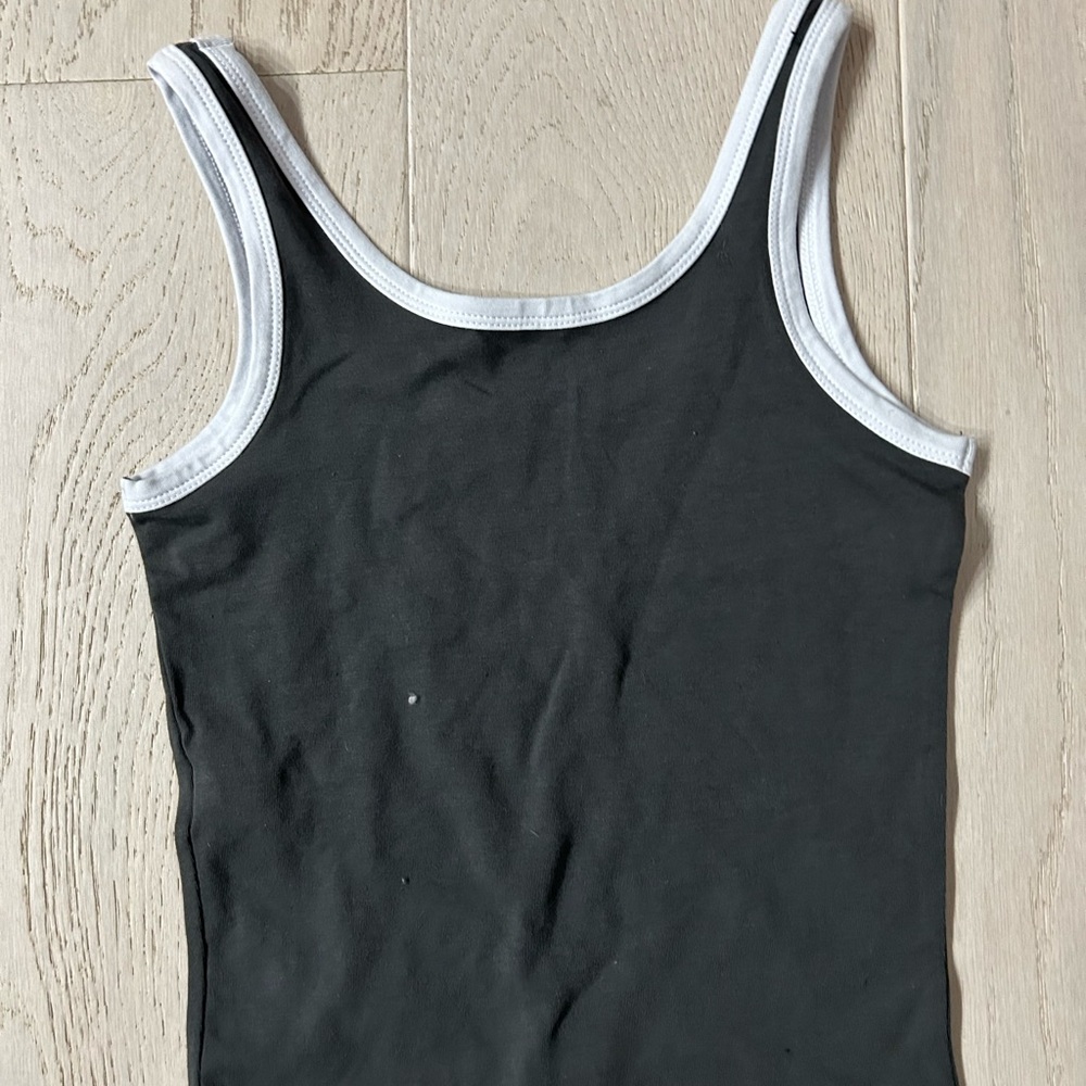 Grey and white y2k tank top